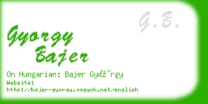 gyorgy bajer business card